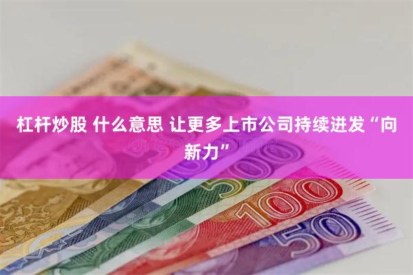 杠杆炒股 什么意思 让更多上市公司持续迸发“向新力”