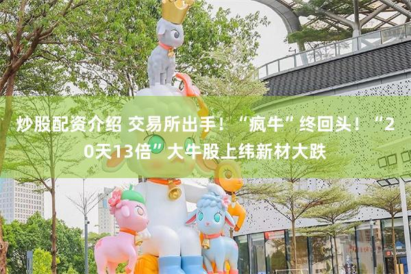 炒股配资介绍 交易所出手！“疯牛”终回头！“20天13倍”大牛股上纬新材大跌